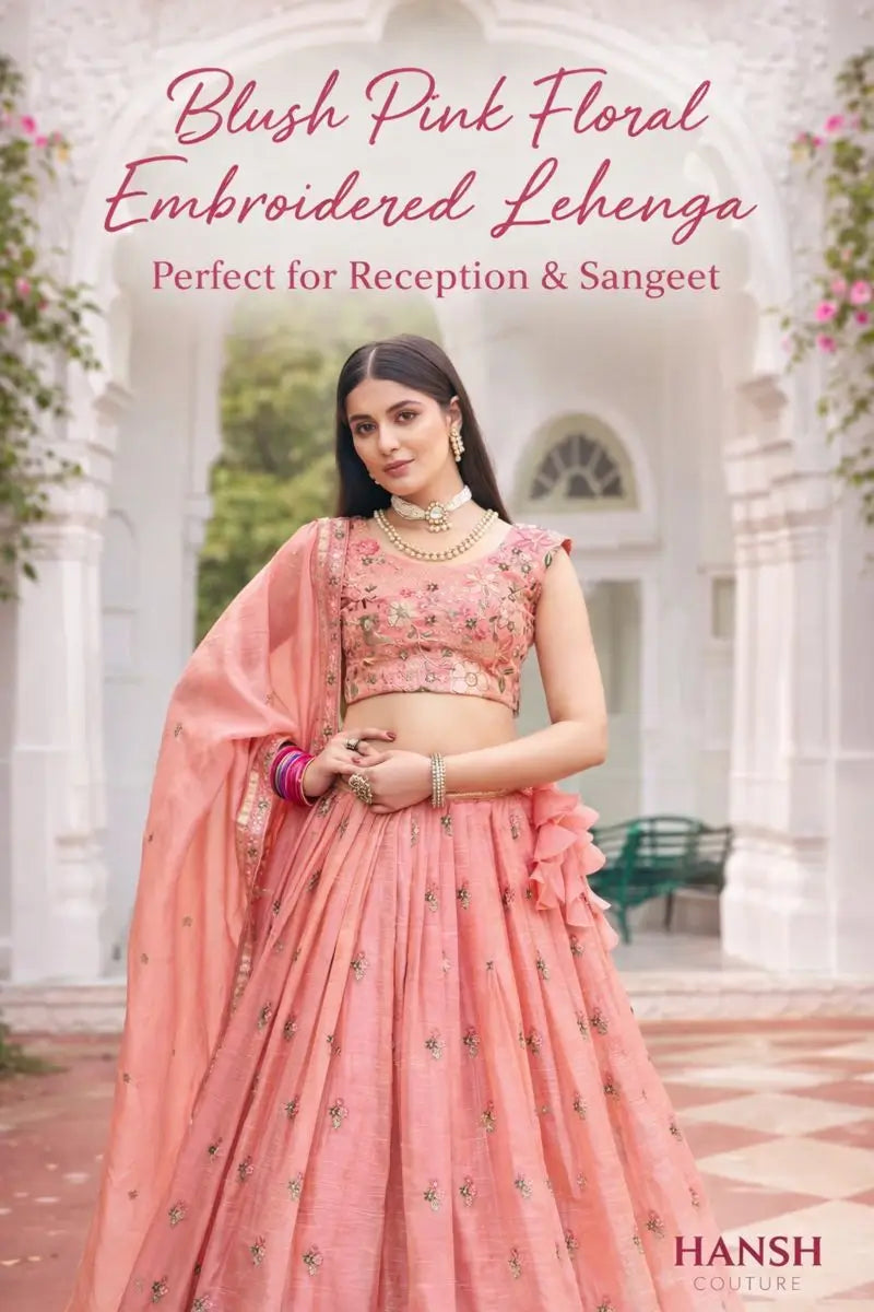 Embroidered Gold Crush Lehenga Choli Set with Dupatta