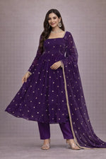 Embroidered Heavy Fendi Silk Suit Set with Dupatta for Festive and Party Wear