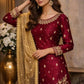 Embroidered JC Silk Kurta Palazzo Set with Dupatta