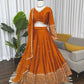 Embroidered Japan Satin Lehenga Choli Set for Wedding and Festive Wear