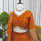 Embroidered Japan Satin Lehenga Choli Set for Wedding and Festive Wear