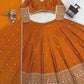 Embroidered Japan Satin Lehenga Choli Set for Wedding and Festive Wear