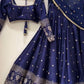 Embroidered Japan Satin Lehenga Choli Set for Wedding and Festive Wear