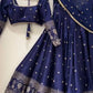 Embroidered Japan Satin Lehenga Choli Set for Wedding and Festive Wear