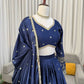 Embroidered Japan Satin Lehenga Choli Set for Wedding and Festive Wear