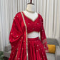 Embroidered Japan Satin Lehenga Choli Set for Wedding and Festive Wear