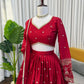 Embroidered Japan Satin Lehenga Choli Set for Wedding and Festive Wear
