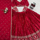 Embroidered Japan Satin Lehenga Choli Set for Wedding and Festive Wear