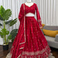 Embroidered Japan Satin Lehenga Choli Set for Wedding and Festive Wear