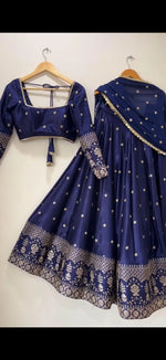 Embroidered Japan Satin Lehenga Set