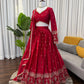 Embroidered Japan Satin Lehenga Set