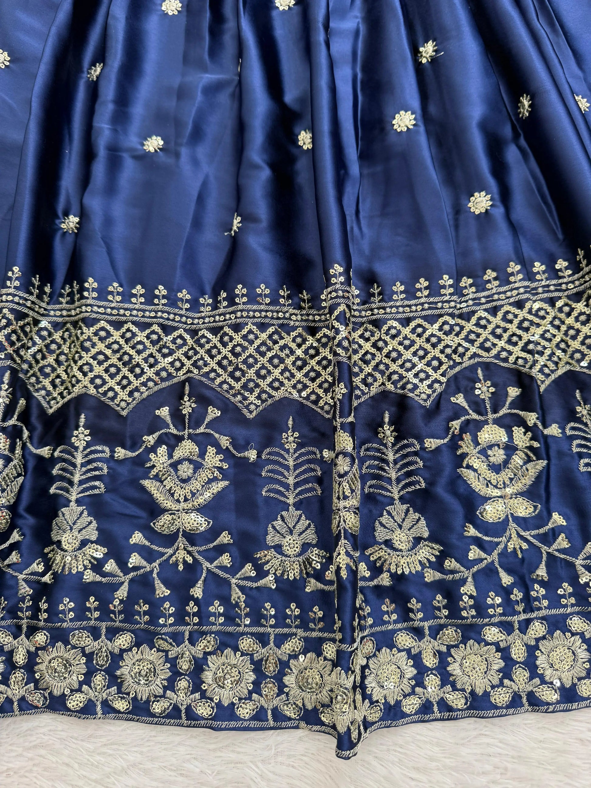 Embroidered Japan Satin Lehenga Set