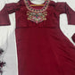 Embroidered Kesriya Silk Anarkali Set with Dupatta