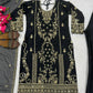 Embroidered Korean Satin Silk Kurta Pant Set with Organza Dupatta for Festive Wear