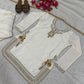 Embroidered Korean Satin Silk Kurta Sharara Set with Organza Dupatta for Festive and Party Wear