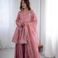 Embroidered Mal Chanderi Sharara Set with Dupatta
