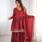 Embroidered Mal Chanderi Sharara Set with Dupatta