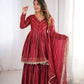 Embroidered Mal Chanderi Sharara Set with Dupatta