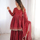 Embroidered Mal Chanderi Sharara Set with Dupatta
