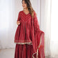 Embroidered Mal Chanderi Sharara Set with Dupatta