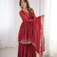Embroidered Mal Chanderi Sharara Set with Dupatta