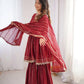 Embroidered Mal Chanderi Sharara Set with Dupatta
