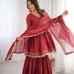 Embroidered Mal Chanderi Sharara Set with Dupatta
