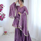 Embroidered Mal Chanderi Sharara Set with Dupatta