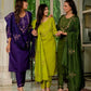 Embroidered Marina Silk Kurti Set with Pants & Dupatta