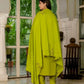 Embroidered Marina Silk Kurti Set with Pants & Dupatta