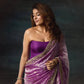Embroidered Mocha Silk Designer Saree