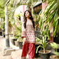 Embroidered Natural Crepe Farshi Palazzo Suit Set