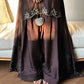 Embroidered Natural Crepe Kurta Farshi Salwar Set with Dupatta for Festive Wear