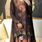 Embroidered Natural Crepe Kurta Farshi Salwar Set with Dupatta for Festive Wear