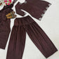 Embroidered Natural Crepe Kurta Farshi Salwar Set with Dupatta for Festive Wear