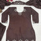 Embroidered Natural Crepe Kurta Farshi Salwar Set with Dupatta for Festive Wear