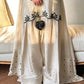 Embroidered Natural Crepe Kurta Farshi Salwar Set with Dupatta for Festive Wear