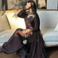 Embroidered Natural Crepe Kurta Farshi Salwar Set with Dupatta for Festive Wear