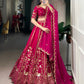 Embroidered Natural Silk Lehenga Choli Set with Organza Dupatta