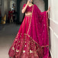 Embroidered Natural Silk Lehenga Choli Set with Organza Dupatta