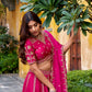 Embroidered Natural Silk Lehenga Choli Set with Organza Dupatta