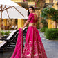 Embroidered Natural Silk Lehenga Choli Set with Organza Dupatta