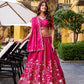 Embroidered Natural Silk Lehenga Choli Set with Organza Dupatta