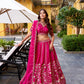 Embroidered Natural Silk Lehenga Choli Set with Organza Dupatta