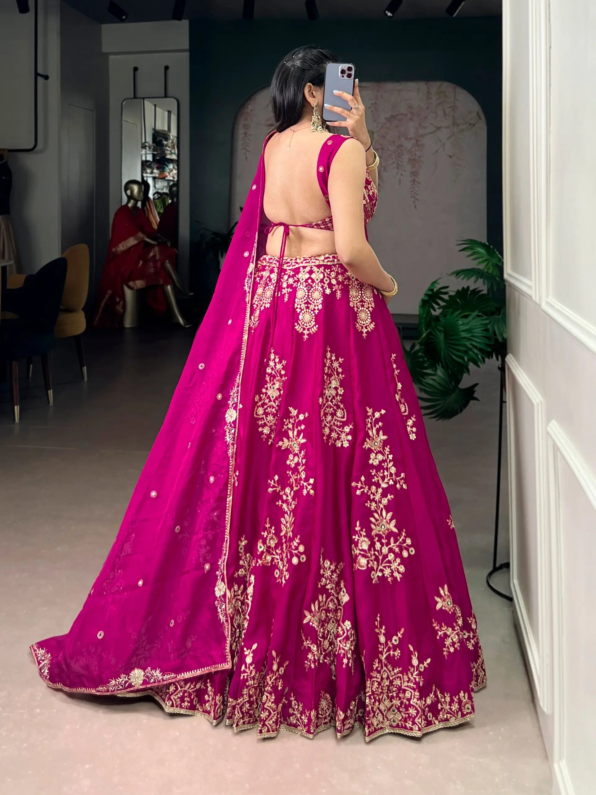 Embroidered Naysha Fabric Lehenga Choli with Organza Dupatta for Wedding and Festive Wear