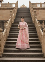 Embroidered Net Lehenga Choli Set for Wedding and Festive Wear