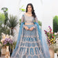 Embroidered Net Lehenga Set