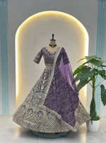 Embroidered Net Lehenga Set