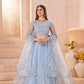 Embroidered Net Lehenga Set