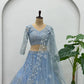 Embroidered Net Lehenga Set